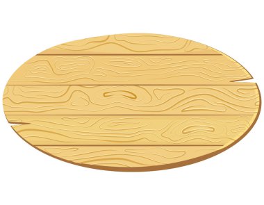 Boş ahşap kalas. Çizgi film tarzında oval tabela.