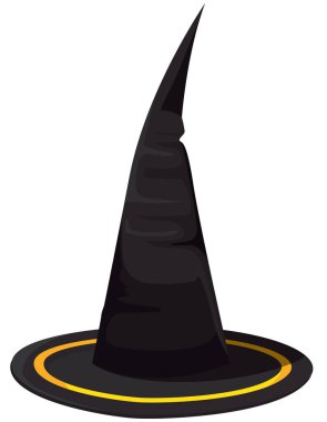 Siyah cadı şapkası. Çizgi film tarzında Cadılar Bayramı özelliği.