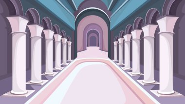 Köşklü saray salonu. Güzel bir kale..