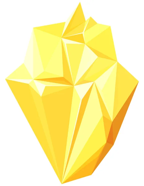 Gemme Jaune Réaliste Beau Cristal Nature — Image vectorielle