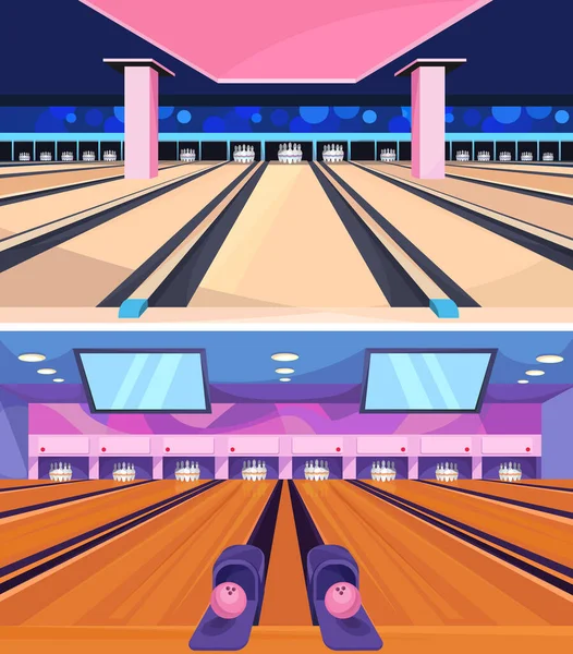 Ensemble de pistes de bowling. — Image vectorielle