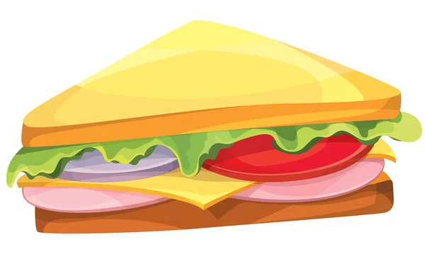 Sandwich triangular aislado sobre fondo blanco. — Vector de stock