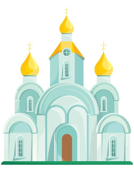 Orthodoxe kerk met drie koepels. — Stockvector