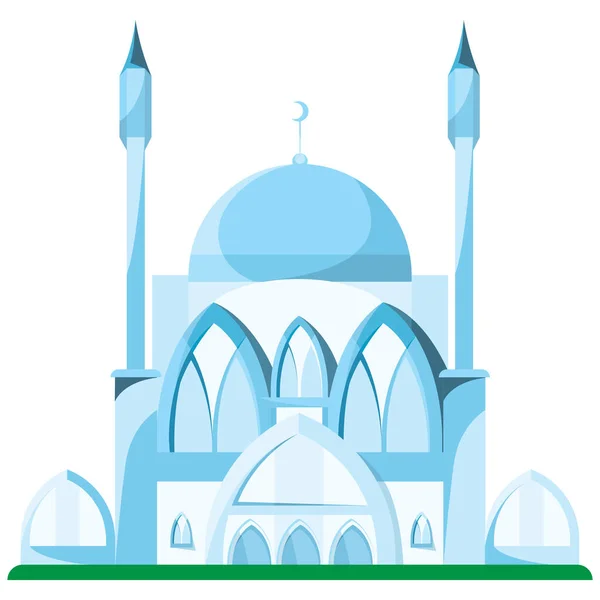 Modrá mešita v kresleném stylu. — Stockový vektor