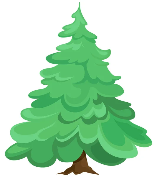 Árbol de coníferas aislado sobre fondo blanco. — Vector de stock