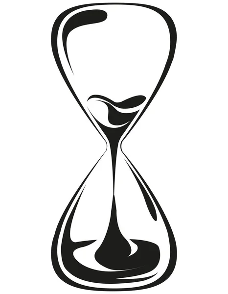 Hermoso reloj de arena en estilo monocromo. — Vector de stock