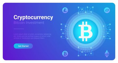 Bitcoin Cryptocurrency ticaret yatırım iş. Madencilik sanayi sembol kavramı