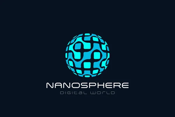 Nanotechnologie Moleculaire Dna Elektronica Gebied Logo Abstract Vector Illustratie Ontwerpsjabloon — Stockvector