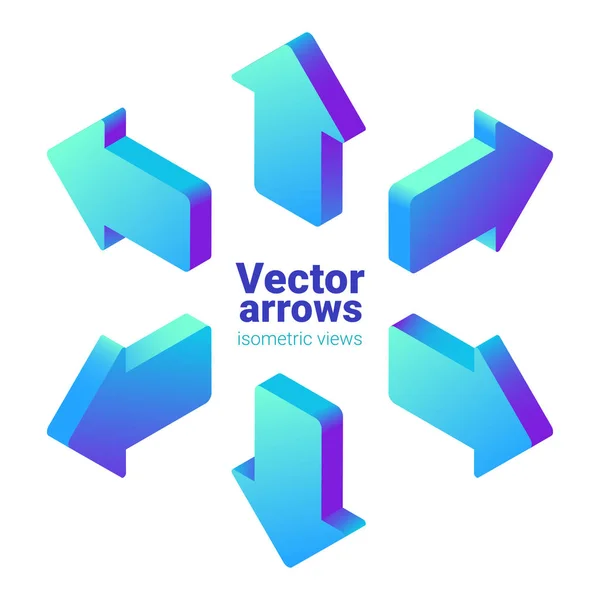 Isometric Arrows Vector Set — Stock Vector