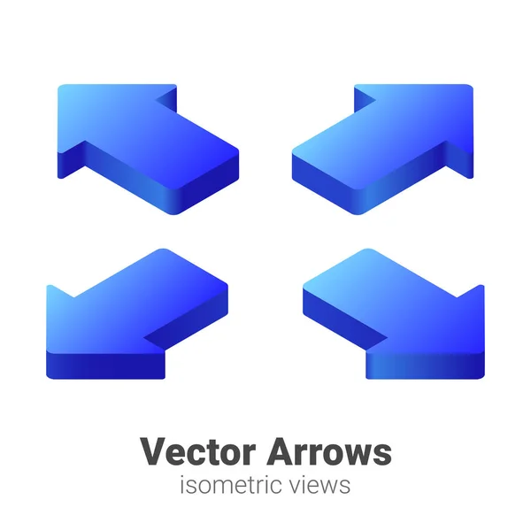 Изометрический Набор Векторов Стрел — стоковый вектор
