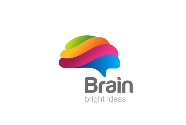 Brain Artificial Intelligence Logo Design Vector Template Colorful Style Konsep - Stok Vektor