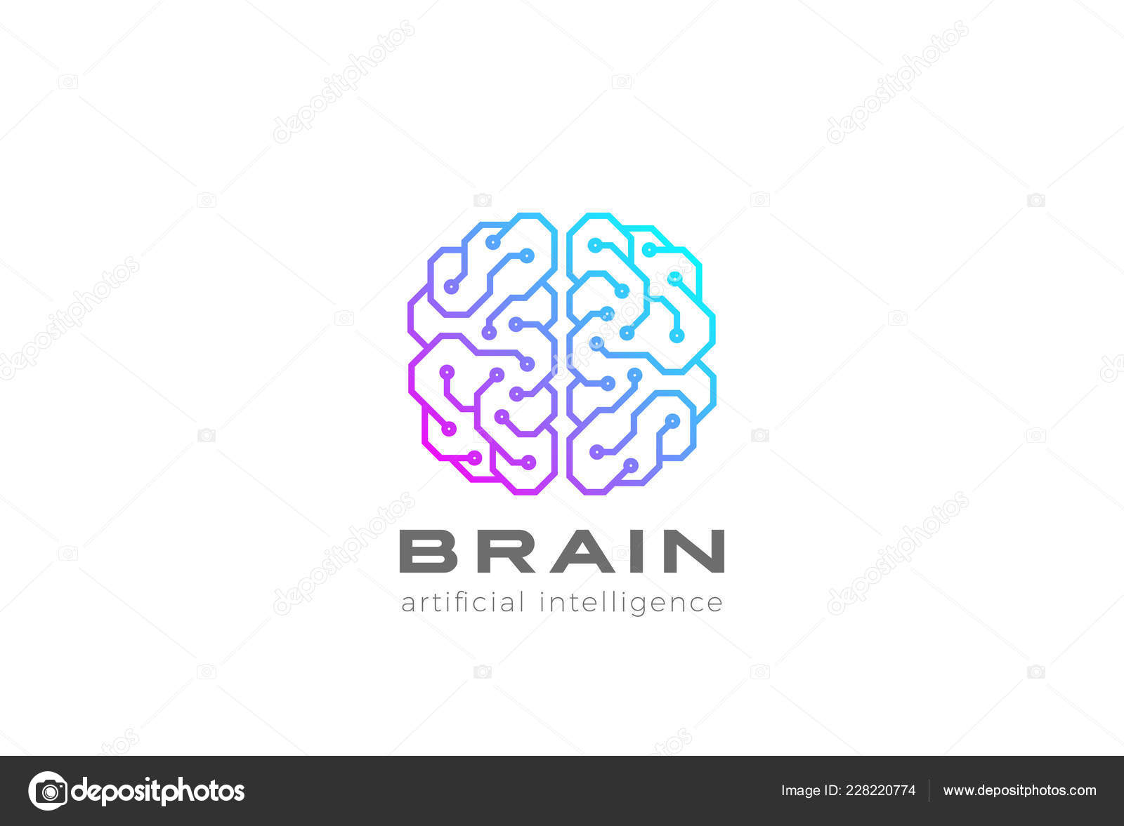 Brain Artificial Intelligence Logo Design Vector Template Linear Style Technology Stock Vector C Sentavio 228220774