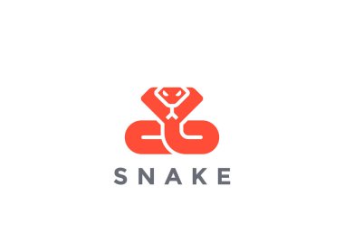Yılan Logo siluet vektör tasarım şablonu geometrik tarzı. Kobra logo simge kavramı