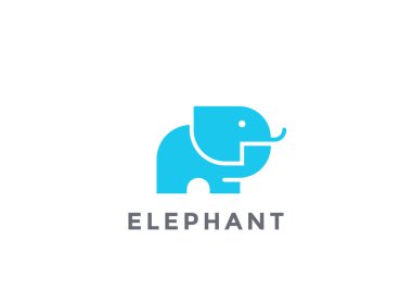 Fil mamut Logo siluet vektör tasarım şablonu geometrik tarzı. Safari logo simge kavramı
