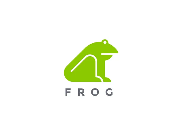 Frog Logo Silhueta Vetor Modelo Design Estilo Geométrico Conceito Ícone — Vetor de Stock
