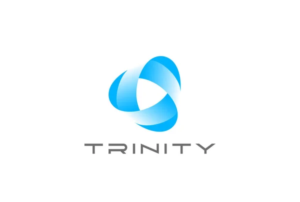 Triangel Infinity Loop Ribbon Logo Abstrakt Design Vektor Negativa Utrymme — Stock vektor