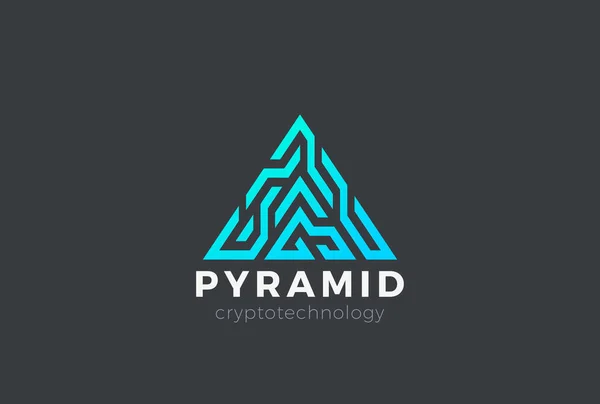 Conception Numérique Triangle Logo Pyramide Pour Modèle Vectoriel Technologie Crypto — Image vectorielle