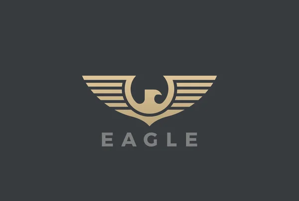 Eagle Wings Logo Silhouet Vector Ontwerpsjabloon Heraldische Embleem Falcon Flying — Stockvector