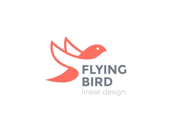 Flying Bird Modelo Vetor Design Logotipo Águia Falcão Dove Hawk — Vetor de Stock