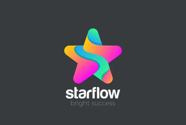 Star Logo Colorful Geometric Friendly Modello Vettoriale Design Simbolo Del — Vettoriale Stock