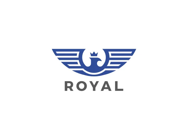 Kartal Kanatları Logo Royal Tasarım Siluet Vektör Şablonu Hanedan Amblemi — Stok Vektör