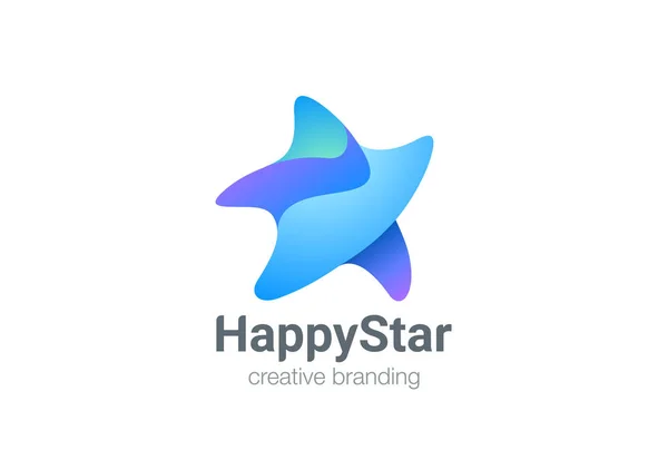 Walking Star Logo Success Friendly Design Vector Template Favorite Winner — Stock Vector