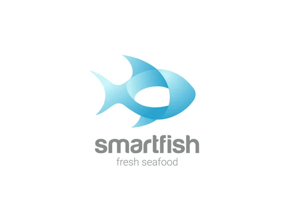 Fish Logo Design Vector Template Seafood Restaurant Store Logotype Concept — Stock Vector
