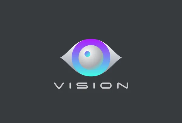 Шаблон Вектора Дизайна Логотипом Eye Vision Защита Видео Фото Оптический — стоковый вектор