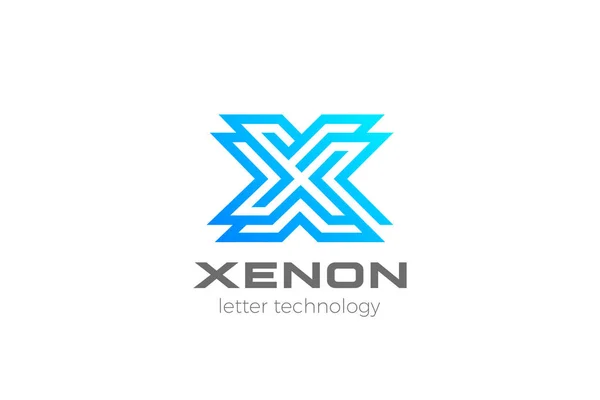 Letter Logo Monogram Geometric Font Design Vector Template Estilo Linear —  Vetores de Stock