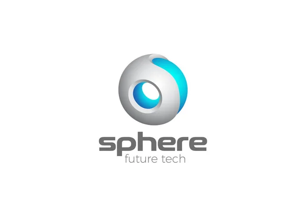 Hi-tech Sci-fi Tecnologia Sphere Circle Logo design abstrato vec — Vetor de Stock