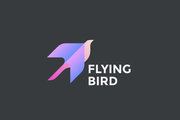 Flying Eagle pájaro abstracto Logo diseño forma geométrica vector plantilla — Vector de stock