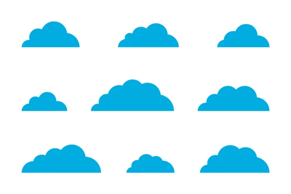 Conjunto de plantillas vectoriales de diseño de formas de nube. Iconos de almacenamiento de datos — Vector de stock