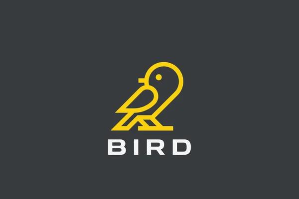 Bird logo abstrakt vektor design linjär stil. Dove Sparrow sitt — Stock vektor