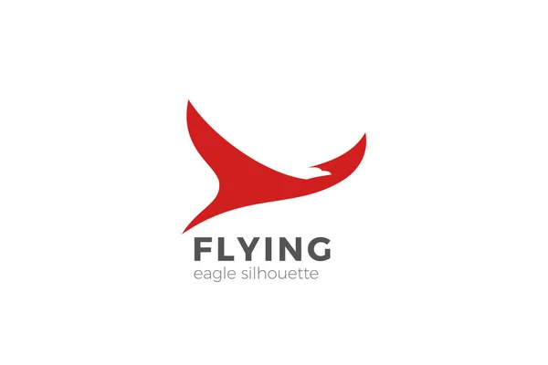 Aquila volante Logo design modello vettoriale Stile spazio negativo. F — Vettoriale Stock