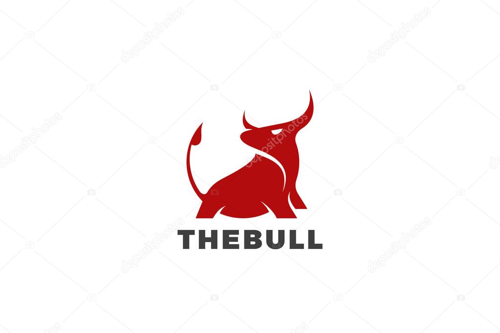 Bull Taurus Bison Buffalo Logo design vector template. Beef Meat Steak House Restaurant Logotype concept icon.