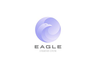 Eagle Logo daire soyut tasarım vektör şablonu. Şahin Şahin L