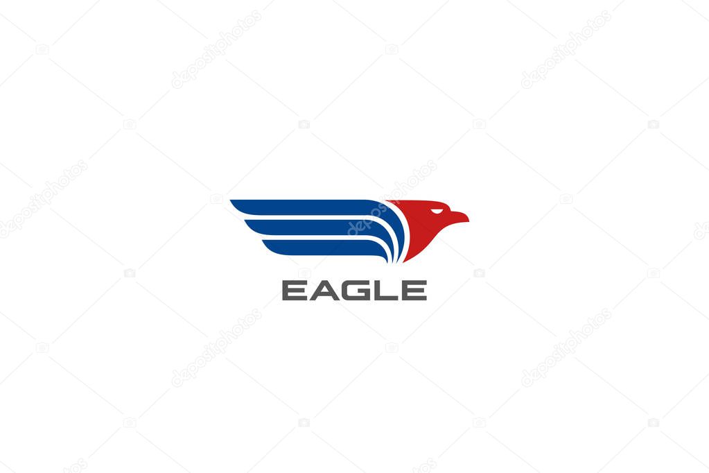Eagle Wings Logo abstract design vector template. Falcon Hawk Lo