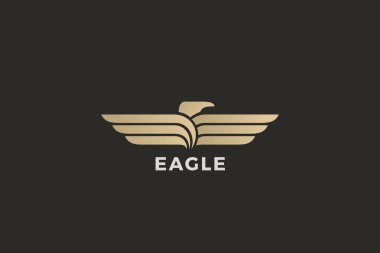 Eagle Wings Logo soyut lüks tasarım vektör şablonu. Falcon 