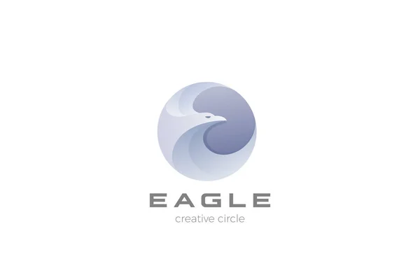 Eagle Logo circle abstract design vector template. Falcon Hawk L — Stock Vector