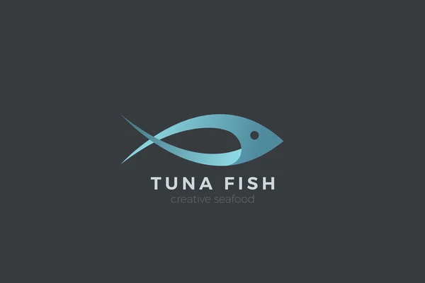 Hal tonhal Seafood logo absztrakt design vektoros sablon. — Stock Vector