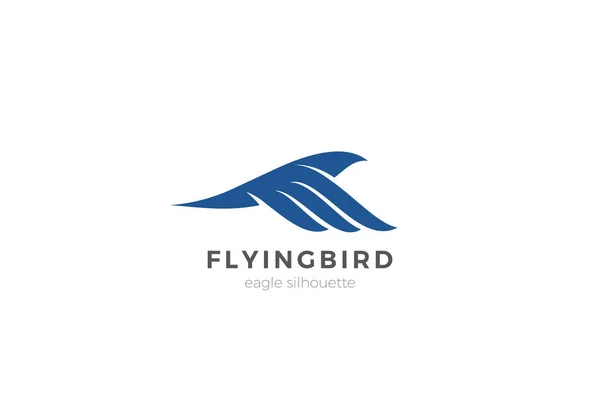 Uçan Kanatlar Kuş Logo siluet soyut tasarım vektör templat — Stok Vektör