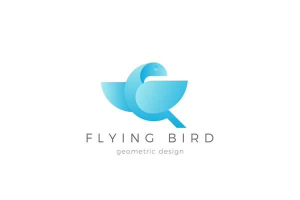 Flying Bird Wings Logo diseño geométrico abstracto plantilla vectorial — Vector de stock