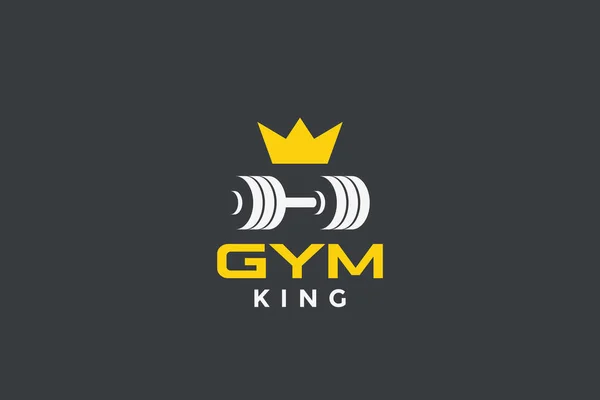 Mancuernas con corona Logo diseño para GYM Fitness Sport cl — Archivo Imágenes Vectoriales