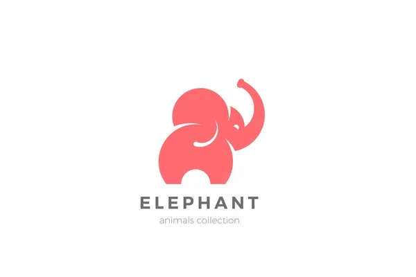 Elephant Logo plantilla de vector de diseño de silueta abstracta. Mamut. — Archivo Imágenes Vectoriales