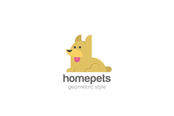 Dog Home pets Logo abstract design vector template Flat style. — Stock Vector