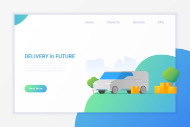 Fütüristik Kargo insansız kendi kendine sürüş Van teslimat araç araç 