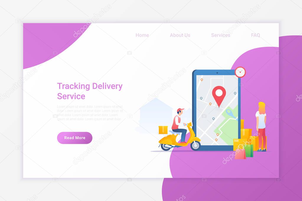 Tracking Delivery of your Package box Online with Smartphone Fla