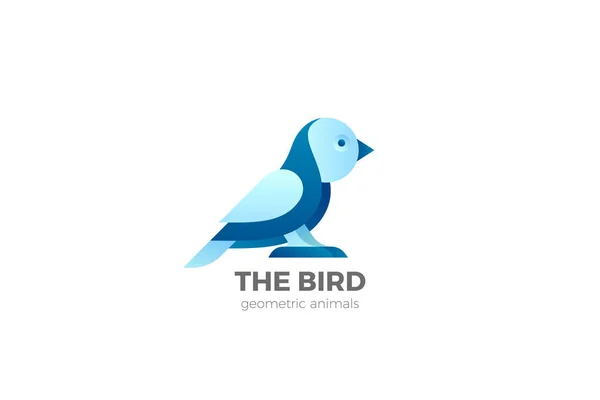 Bird Logo modelo de design vetorial abstrato. Coruja Sparrow sentado L — Vetor de Stock
