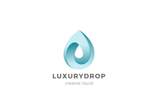 Elegant Droplet Logo Cosmetics Fashion Spa Company Design Vector Template — Stock Vector