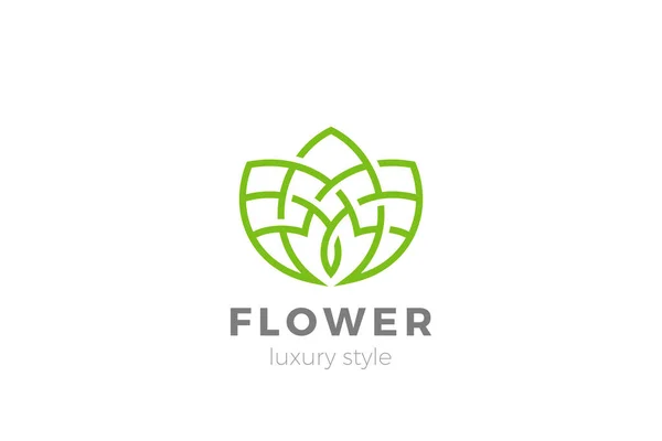 Flower Logo Design Abstrato Para Cosméticos Moda Jóias Spa Salão — Vetor de Stock